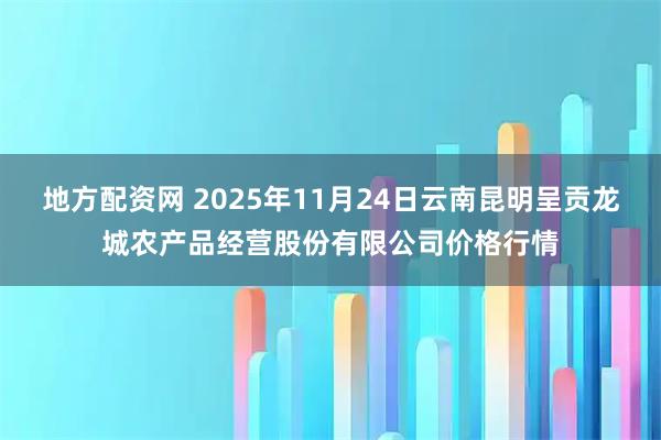 地方配资网 2025年11月24日云南昆明呈贡龙城农产品经营股份有限公司价格行情